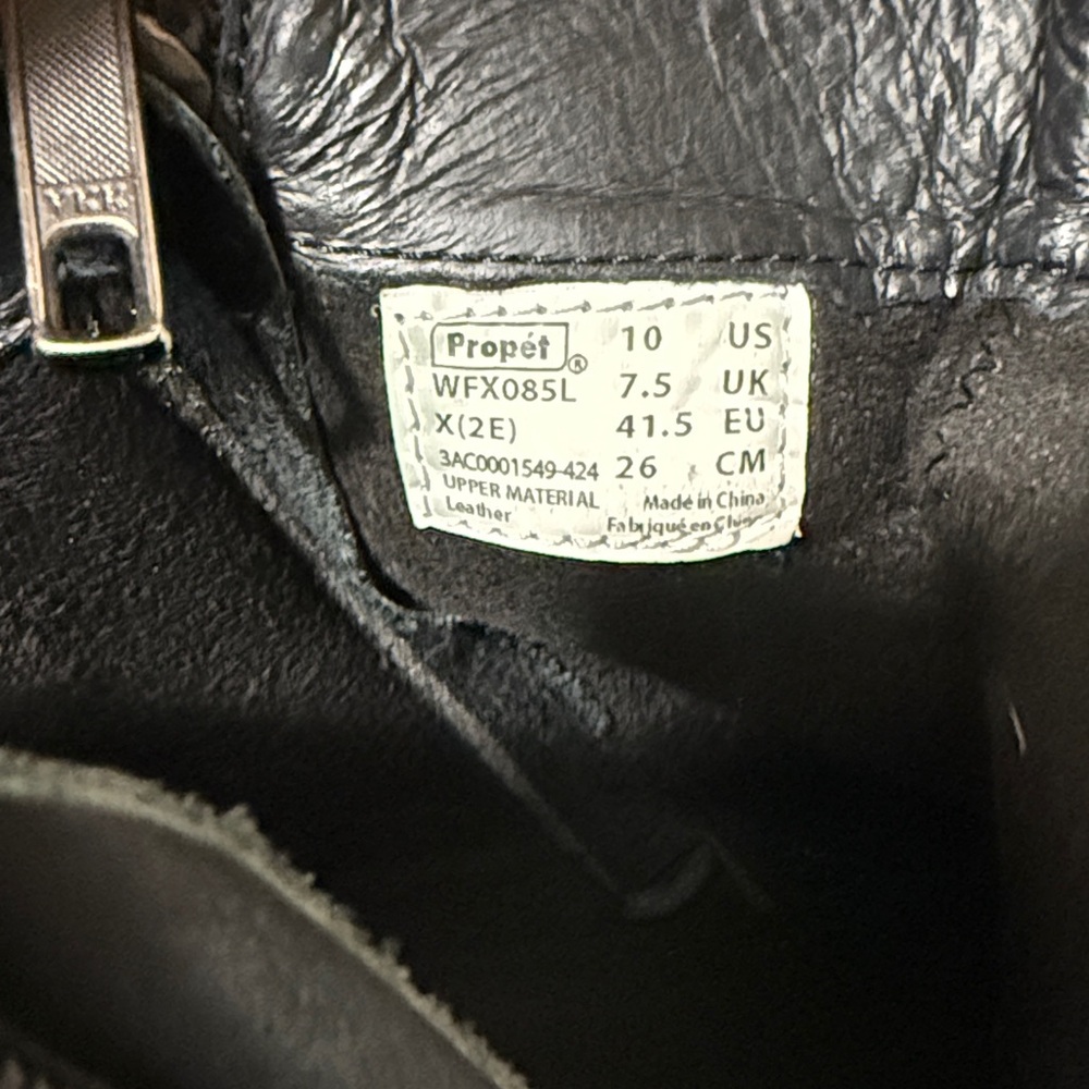 Black Proper Ankle Boots 10 2E with Side Zippers Genuine Leather - Picture 7 of 11